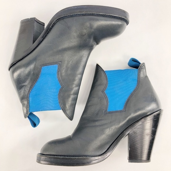 Acne Studios Star Blue Booties Ankle Boots Jodphur - Picture 5 of 8